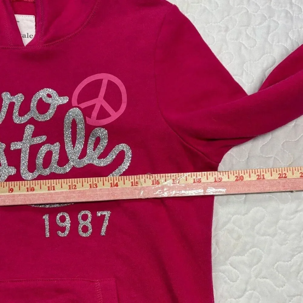 Aeropostale Pink Glitter Logo Hoodie size Large